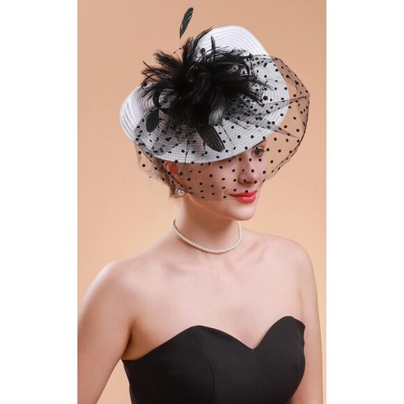 Fascinators For Women Derby Headpiece Tea Party Hats With Veil 6762